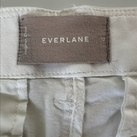 EVERLANE ORGANIC COTTON WHITE STRAIGHT LEG CROP PANTS SIZE 12 - Picture 9 of 13